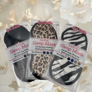 (3 pack) Swissco Spa Bella Delux Mask Black Leopard Zebra Print